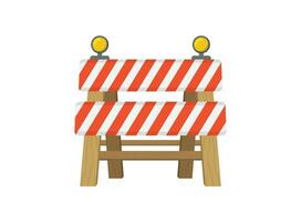 Stop traffic road barrier icon in flat style. Roadwork vector illustration on isolated background. Safety barricade sign business concept.