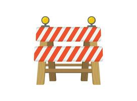 Stop traffic road barrier icon in flat style. Roadwork vector illustration on isolated background. Safety barricade sign business concept.