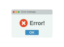 error mensaje icono en plano estilo. computadora ventana alerta vector ilustración en aislado antecedentes. alerta surgir firmar negocio concepto.