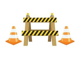 Stop traffic road barrier icon in flat style. Roadwork vector illustration on isolated background. Safety barricade sign business concept.