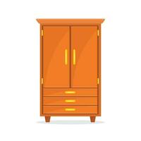 Cupboard icon in flat style. Wardrobe storage vector illustration on isolated background. Drawer cabinet sign business concept.