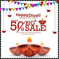 Attractive discount big sale ad banner design for Diwali festival celebration. vector