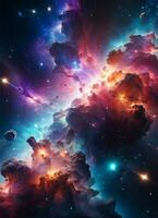 Galaxy Space Nebula Background Wallpaper AI Generative photo