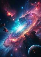 Galaxy Space Nebula Background Wallpaper AI Generative photo