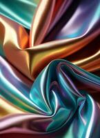 Holographic Fabric Texture Background AI Generative photo