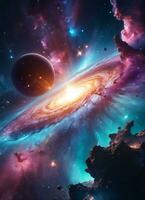 Galaxy Space Nebula Background Wallpaper AI Generative photo