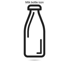 Leche botella icono, vector ilustración