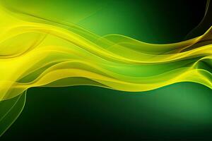 Modern background with smoke effect, color mixing, yellow and green. Generative AI photo