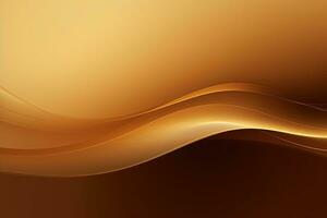 Simple dark brown background, wavy lines, gradient, glow. Generative AI photo