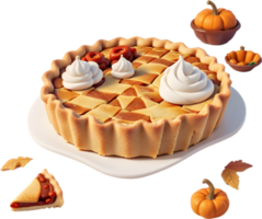 Thanksgiving pie, holiday pie, homemade pie with AI generative png