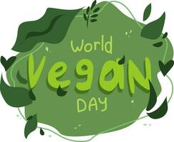 World vegan day postcard vector