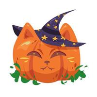 Illustration of pumpkin cat vector