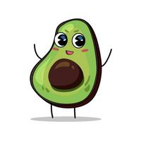 Illustration of a cute avocado character vector