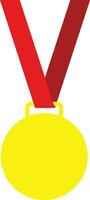 vector golden, silver, bronze medals, cups and badges cartoon i