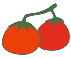 two red tomatoes, comic drawing png