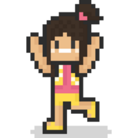 Pixel art asian boy songkran character png