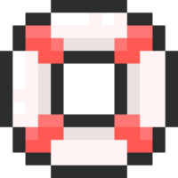 Pixel art cartoon swimring icon png