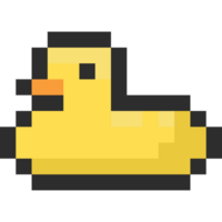 Pixel art yellow rubber duck icon png