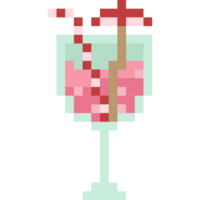 Pixel art summer cocktail icon png