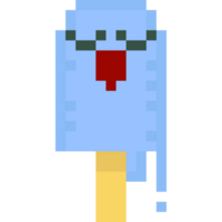 Pixel art cartoon happy ice cream character png