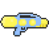 Pixel art cartoon water gun icon png