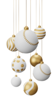 Golden Baseball Hanging Christmas Balls png