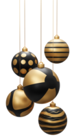 Golden Black Beach Hanging Christmas Balls png