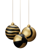 gyllene svart strand hängande jul bollar png