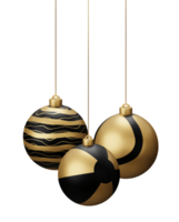 Golden Black Beach Hanging Christmas Balls png