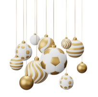 Golden Football Hanging Christmas Balls png