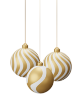 Golden Hanging Christmas Balls png