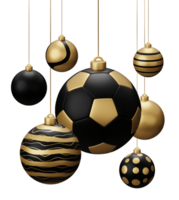 Golden Black Football Hanging Christmas Balls png