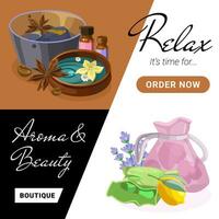 Collection of Landing pages for Aromatherapy and Productions of Aroma Candles, Oils and Cosmetics vector