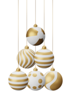 golden Strand hängend Weihnachten Bälle png