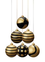 Golden Black Beach Hanging Christmas Balls png