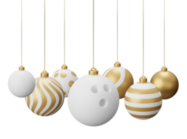 d'oro bowling sospeso Natale palle png