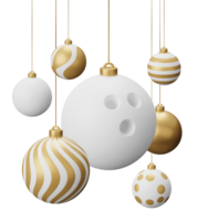 Golden Bowling Hanging Christmas Balls png