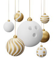 d'oro bowling sospeso Natale palle png