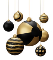 Golden Black Beach Hanging Christmas Balls png