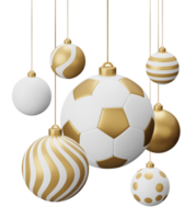 Golden Football Hanging Christmas Balls png