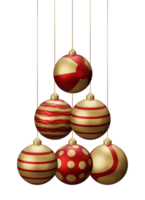 Red and Gold Beach Hanging Christmas Balls png