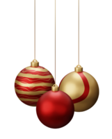 rood en goud hangende Kerstmis ballen png