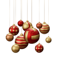 rosso e oro pallavolo sospeso Natale palle png