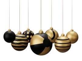 d'oro nero spiaggia sospeso Natale palle png