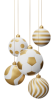 Golden Football Hanging Christmas Balls png