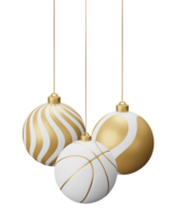 Golden Basketball Hanging Christmas Balls png