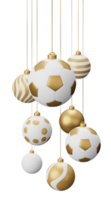 Golden Football Hanging Christmas Balls png