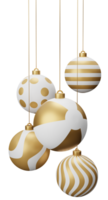 d'oro spiaggia sospeso Natale palle png