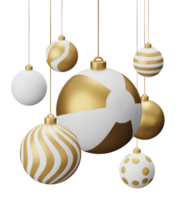 d'oro spiaggia sospeso Natale palle png