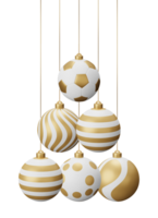 Golden Football Hanging Christmas Balls png